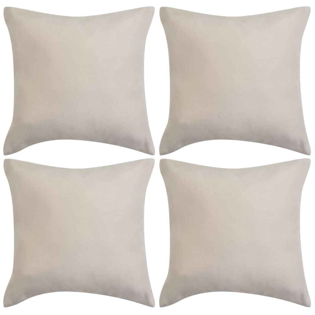 Kissenbezüge 4 Stk. 40x40 cm Polyester Kunstleder Beige