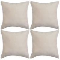Thumbnail for Kissenbezüge 4 Stk. 50x50 cm Polyester Wildleder-Optik Beige