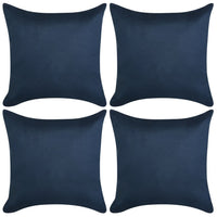 Thumbnail for Kissenbezüge 4 Stk. 80x80 cm Polyester Wildleder-Optik Navy