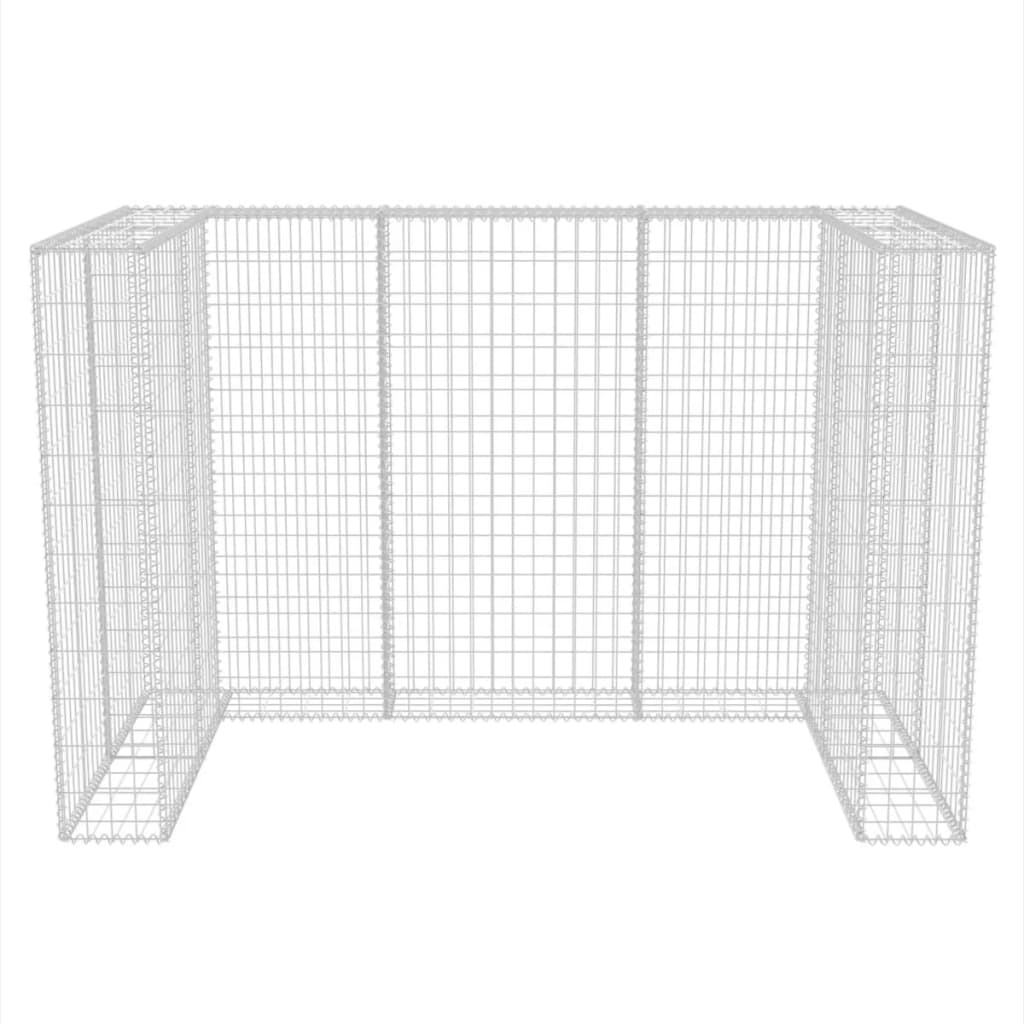 Gabionen-Mülltonnenverkleidung für 2 Tonnen Stahl 180x100x120cm