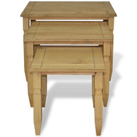 Thumbnail for 3-tlg. Satztisch-Set Mexiko-Stil Kiefernholz