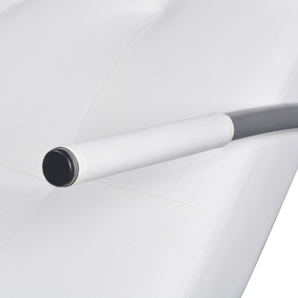 Chaiselongue mit Kissen Weiß Kunstleder