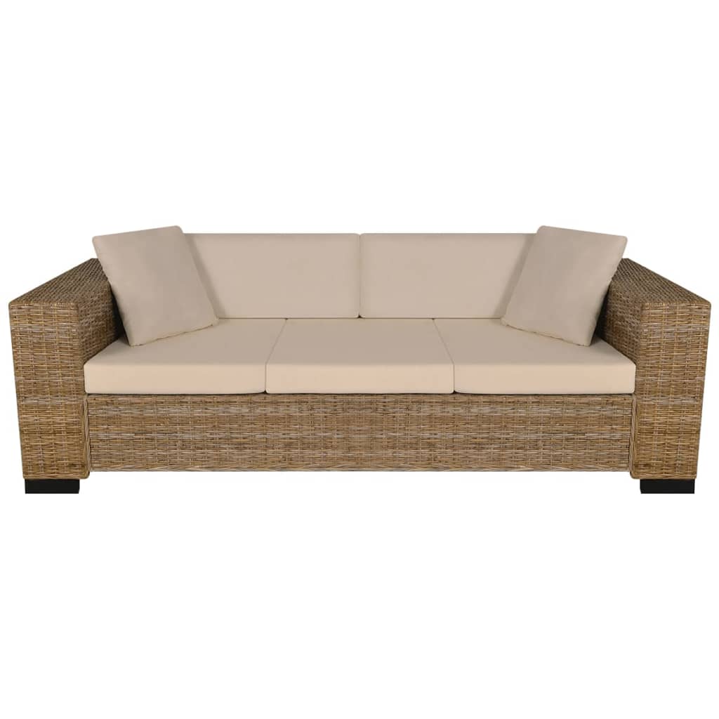 Sofa-Set 2-Sitzer und 3-Sitzer Echtes Rattan