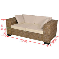 Thumbnail for Sofa-Set 2-Sitzer und 3-Sitzer Echtes Rattan
