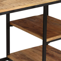 Thumbnail for Schreibtisch mit Klapphocker Mangoholz Massiv 115x50x76 cm