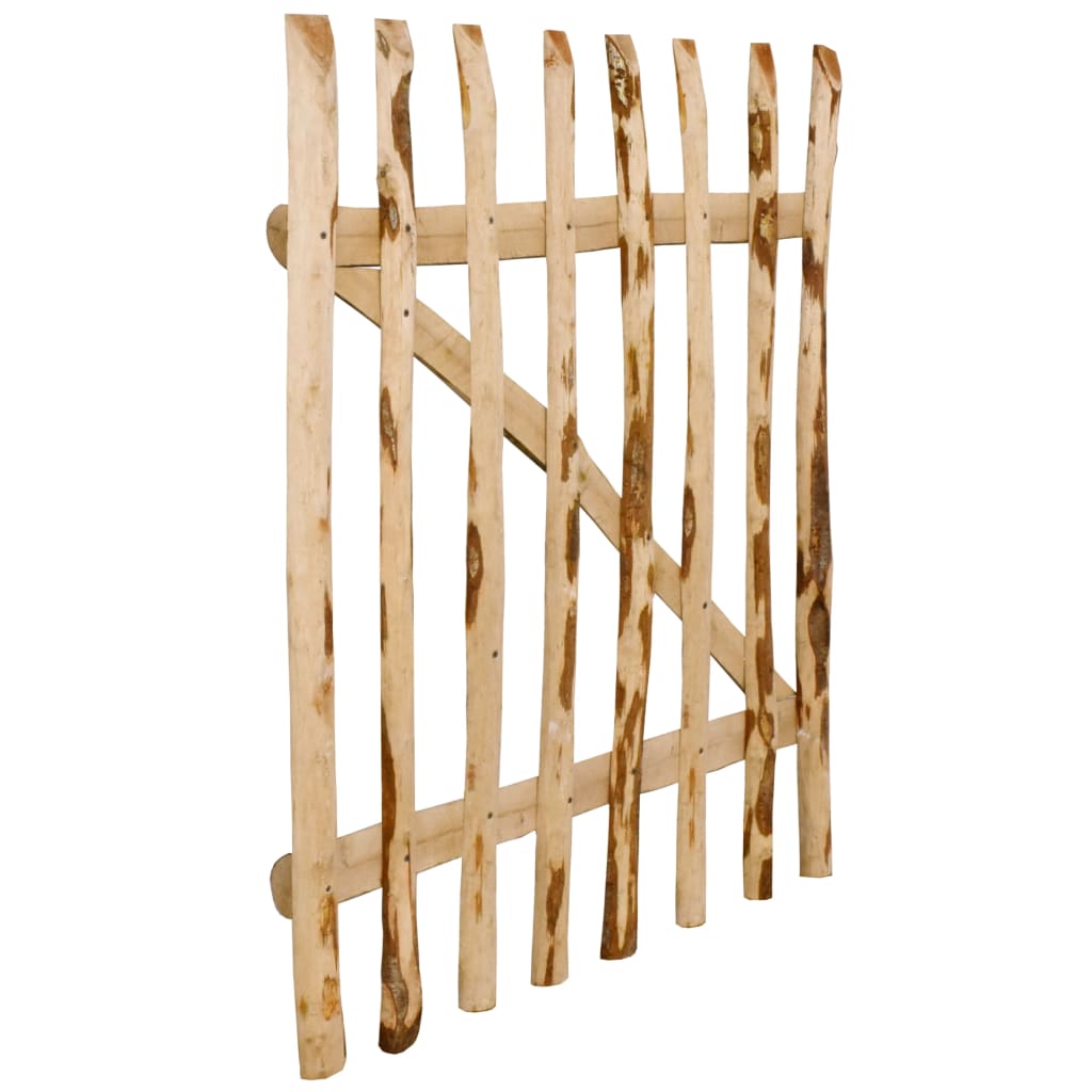 Zauntor Einflügelig Haselnussholz 100×120 cm