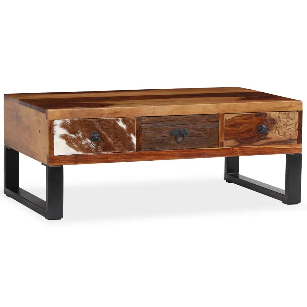 Couchtisch Massivholz 90 x 50 x 35 cm