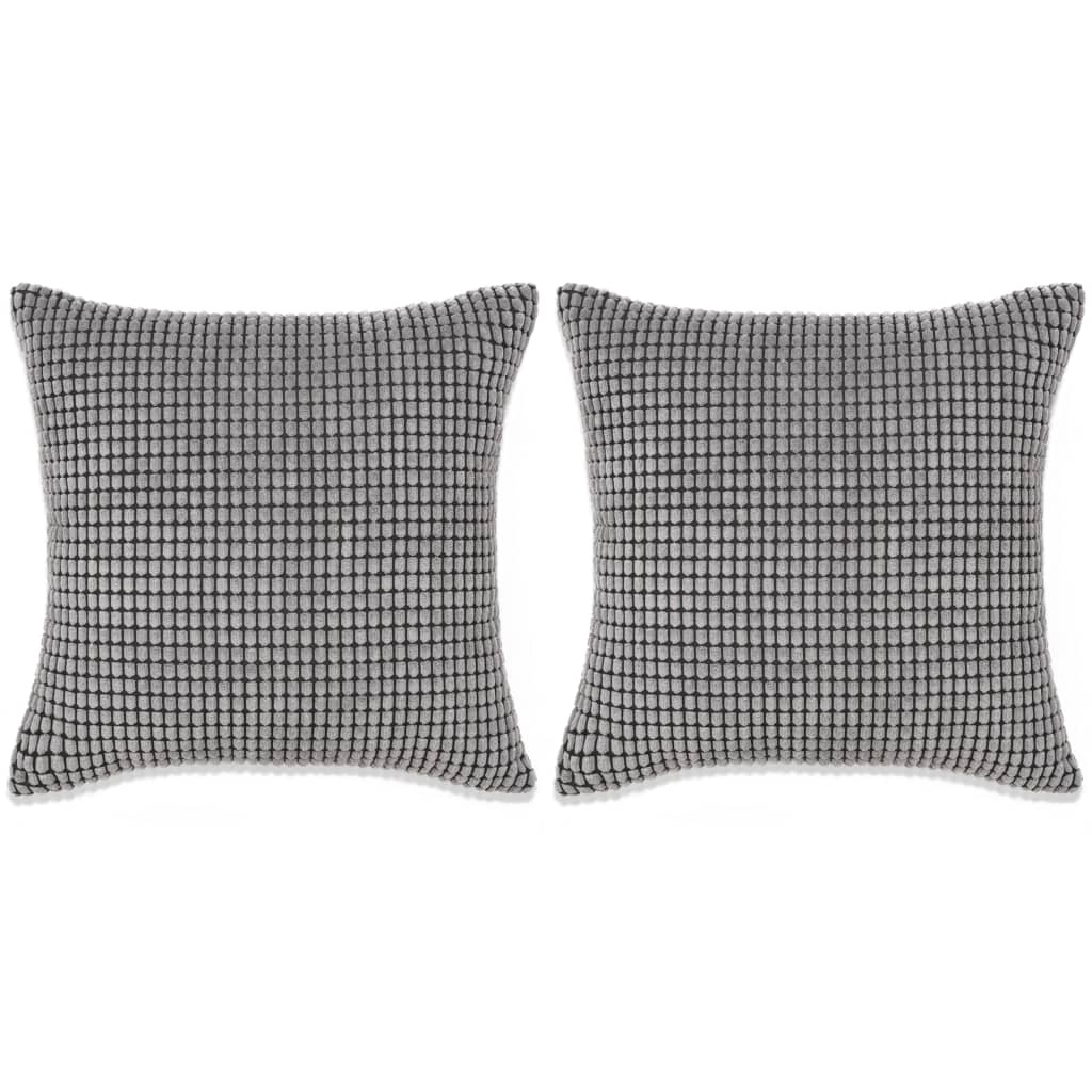 Kissen-Set 2 Stk. Velours 45 x 45 cm Grau