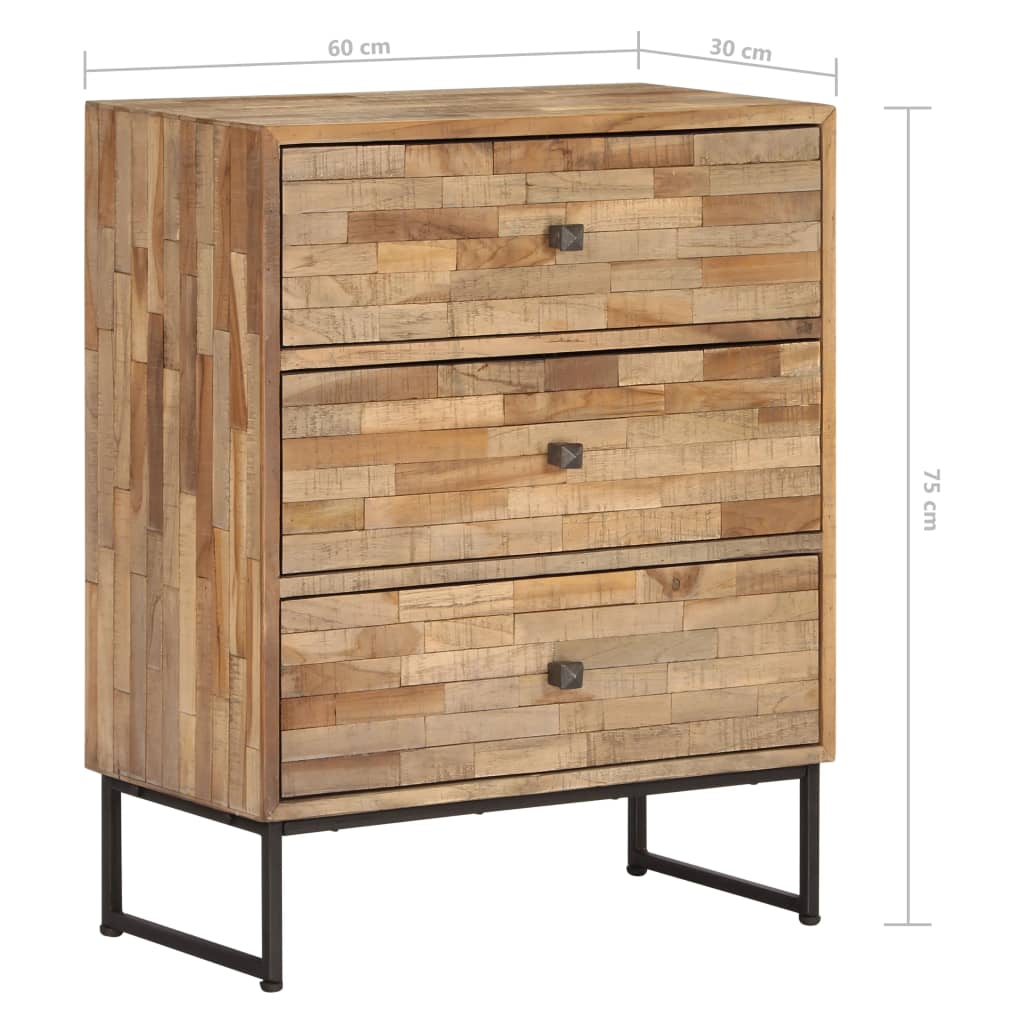 Sideboard Recyceltes Teakholz 60 x 30 x 75 cm