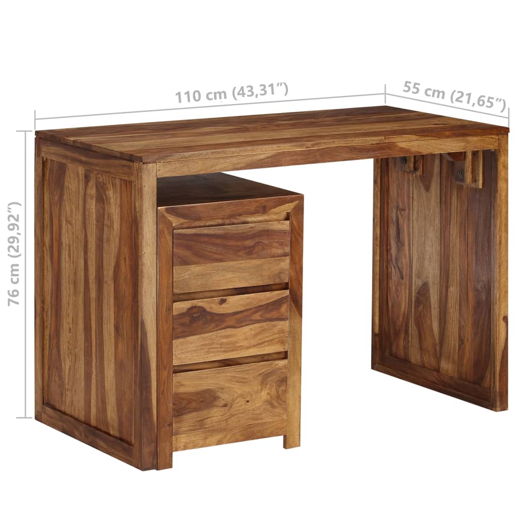Schreibtisch Massivholz 110×50×76 cm