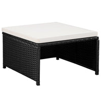 Thumbnail for 12-tlg. Garten-Lounge-Set mit Auflagen Poly Rattan Schwarz