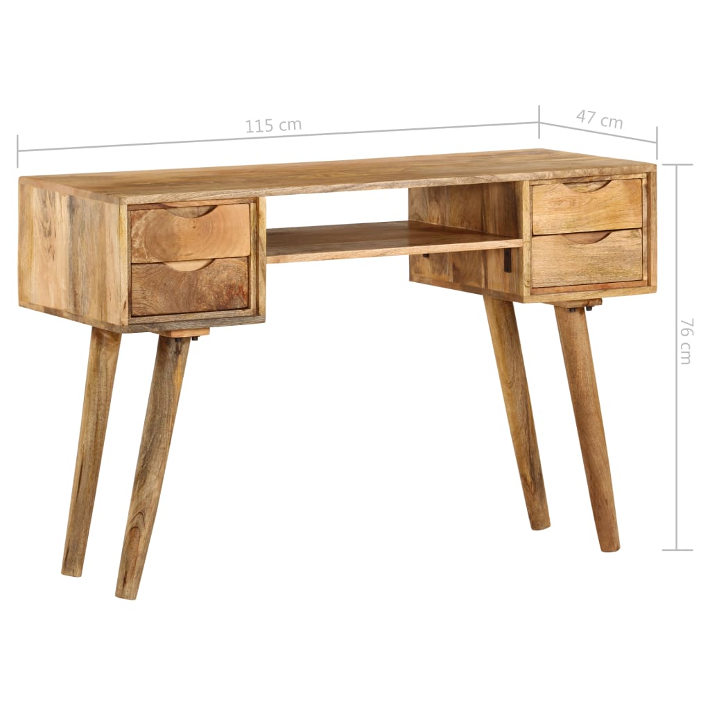 vidaXL Schreibtisch Massivholz Mango 115×47×76 cm