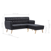 Thumbnail for Sofa L-Form Stoff 171,5x138x81,5 cm Dunkelgrau