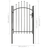 Thumbnail for Gartentor Stahl 1 x 2 m Schwarz