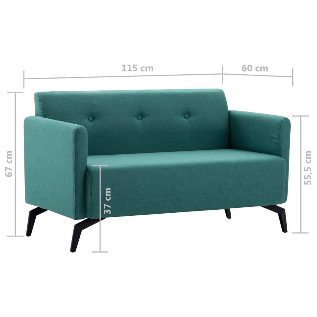2-Sitzer-Sofa Stoff 115x60x67 cm Grün