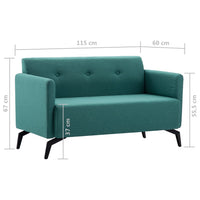 Thumbnail for 2-Sitzer-Sofa Stoff 115x60x67 cm Grün