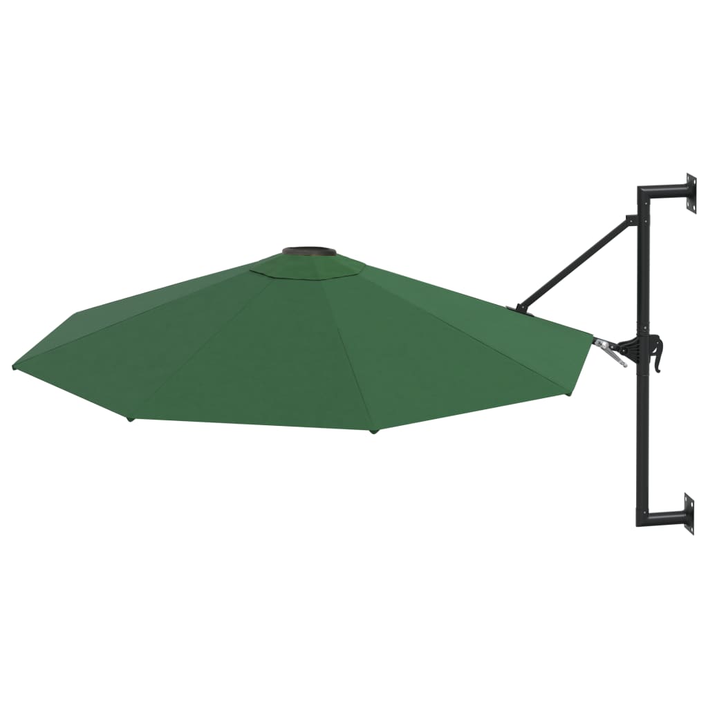 Sonnenschirm Wandmontage mit Metallmast 300 cm Grün