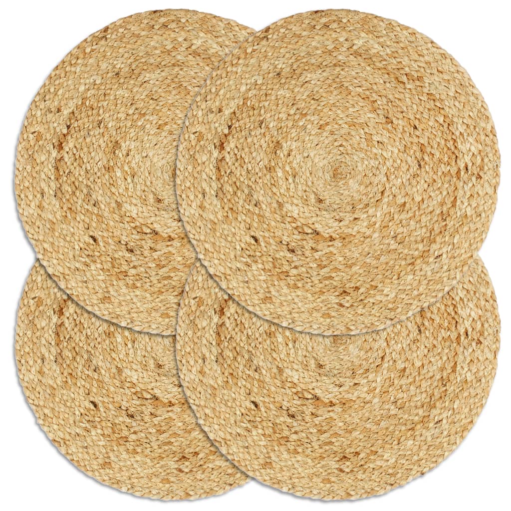 Tischsets 4 Stk. Uni Natur 38 cm Rund Jute