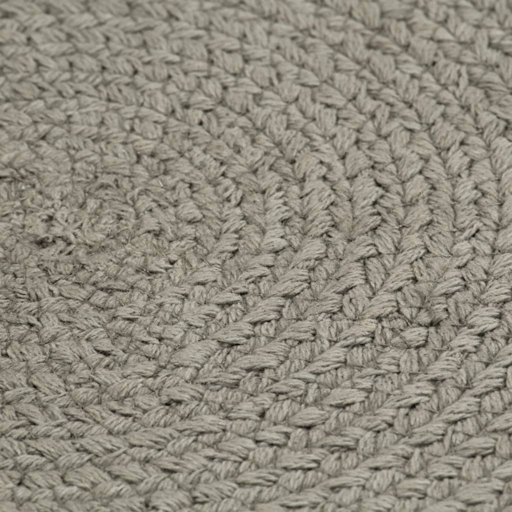 Tischsets 4 Stk. Uni Grau 38 cm Rund Baumwolle