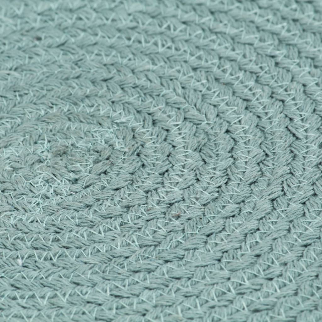 Tischsets 6 Stk. Uni Grün 38 cm Rund Baumwolle