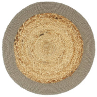 Thumbnail for Tischsets 6 Stk. Natur und Grau 38 cm Jute und Baumwolle