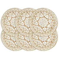 Thumbnail for Tischsets 6 Stk. Weiß 38 cm Rund Jute