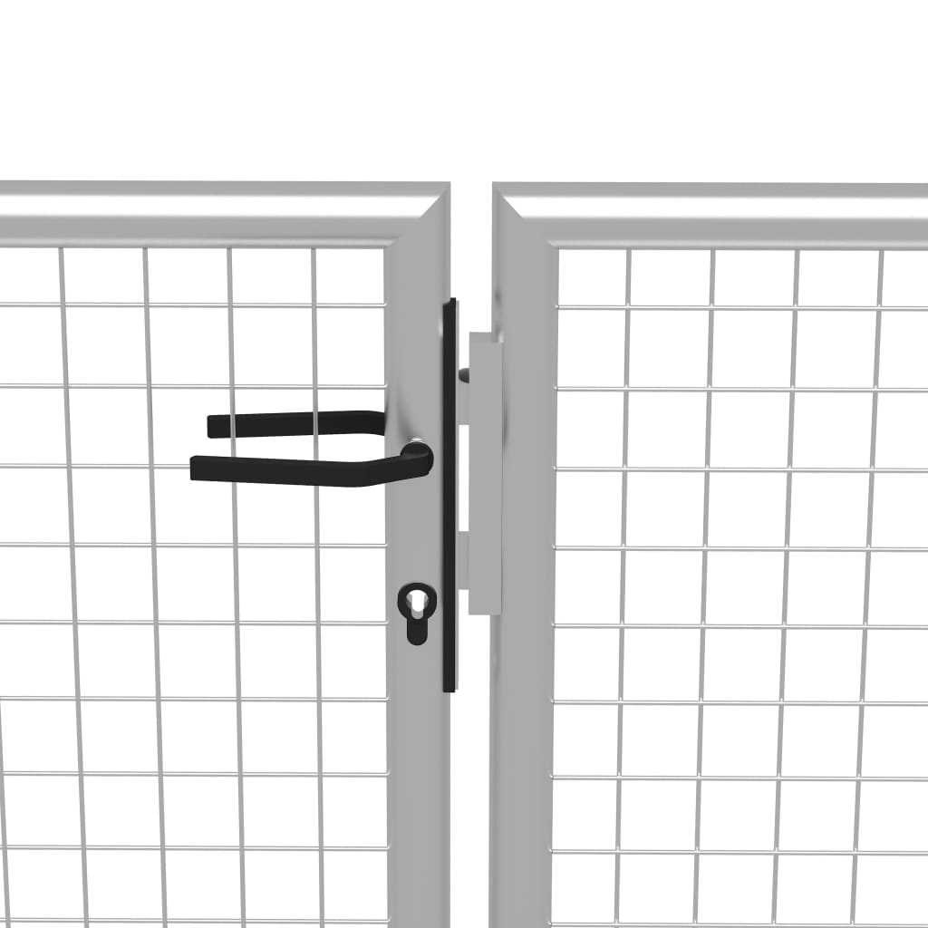 Gartentor Verzinkter Stahl 415 x 250 cm Silbern