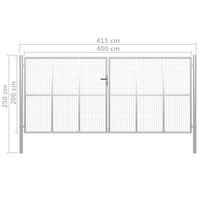 Thumbnail for Gartentor Verzinkter Stahl 415 x 250 cm Silbern