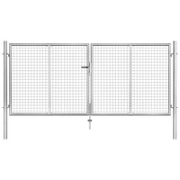 Thumbnail for Gartentor Verzinkter Stahl 306 x 175 cm Silbern