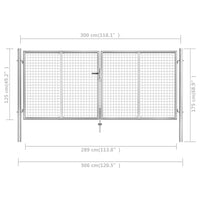 Thumbnail for Gartentor Verzinkter Stahl 306 x 175 cm Silbern