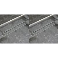 Thumbnail for Lineare Duschrinnen 2 Stk. 830 x 140 mm Edelstahl