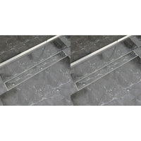 Thumbnail for Lineare Duschrinnen 2 Stk. 930 x 140 mm Edelstahl