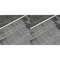 Thumbnail for Lineare Duschrinnen 2 Stk. 1030 x 140 mm Edelstahl