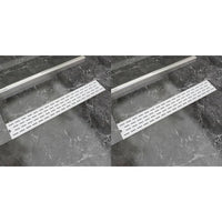 Thumbnail for Lineare Duschrinnen 2 Stk. Linien 730 x 140 mm Edelstahl