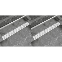 Thumbnail for Lineare Duschrinnen 2 Stk. Linien 930 x 140 mm Edelstahl