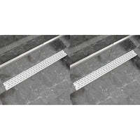 Thumbnail for Lineare Duschrinnen 2 Stk. Linien 1030 x 140 mm Edelstahl