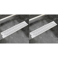 Thumbnail for Lineare Duschrinnen 2 Stk. Wellen 530 x 140 mm Edelstahl
