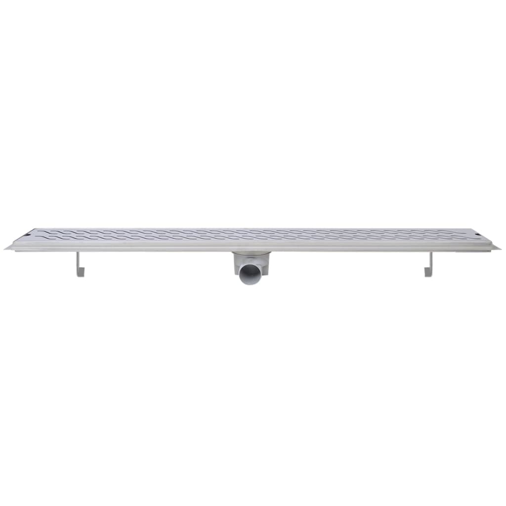 Lineare Duschrinnen 2 Stk. Wellen 1030 x 140 mm Edelstahl