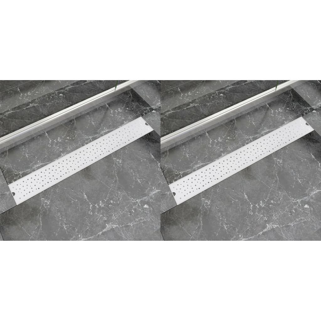 Lineare Duschrinnen 2 Stk. Blasen 830 x 140 mm Edelstahl