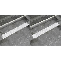 Thumbnail for Lineare Duschrinnen 2 Stk. Blasen 830 x 140 mm Edelstahl
