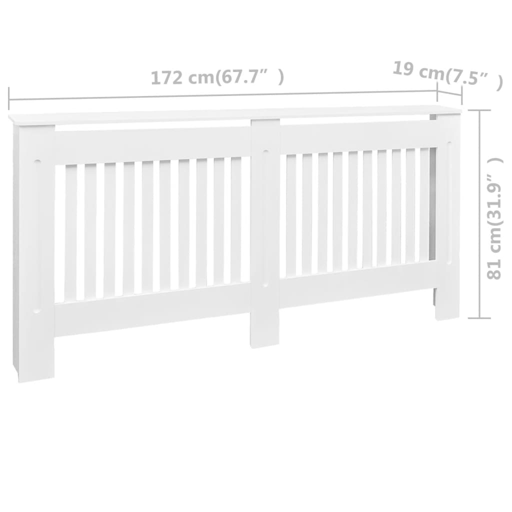 Heizkörperabdeckung 2 Stk. Weiß MDF 172 cm