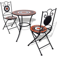 Thumbnail for 3-tlg. Bistro-Set Keramikfliese Terrakotta/Weiß