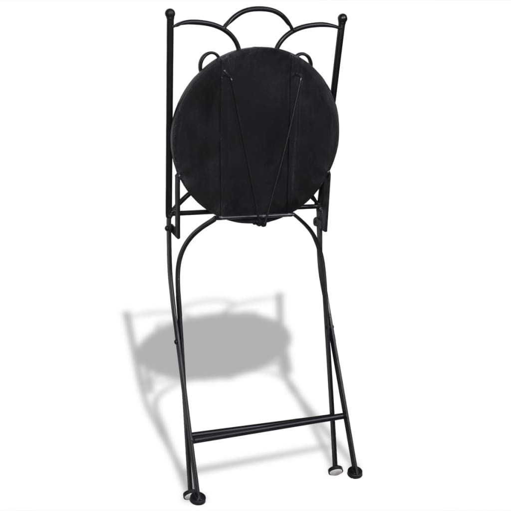 3-tlg. Bistro-Set Keramikfliese Terrakotta/Weiß