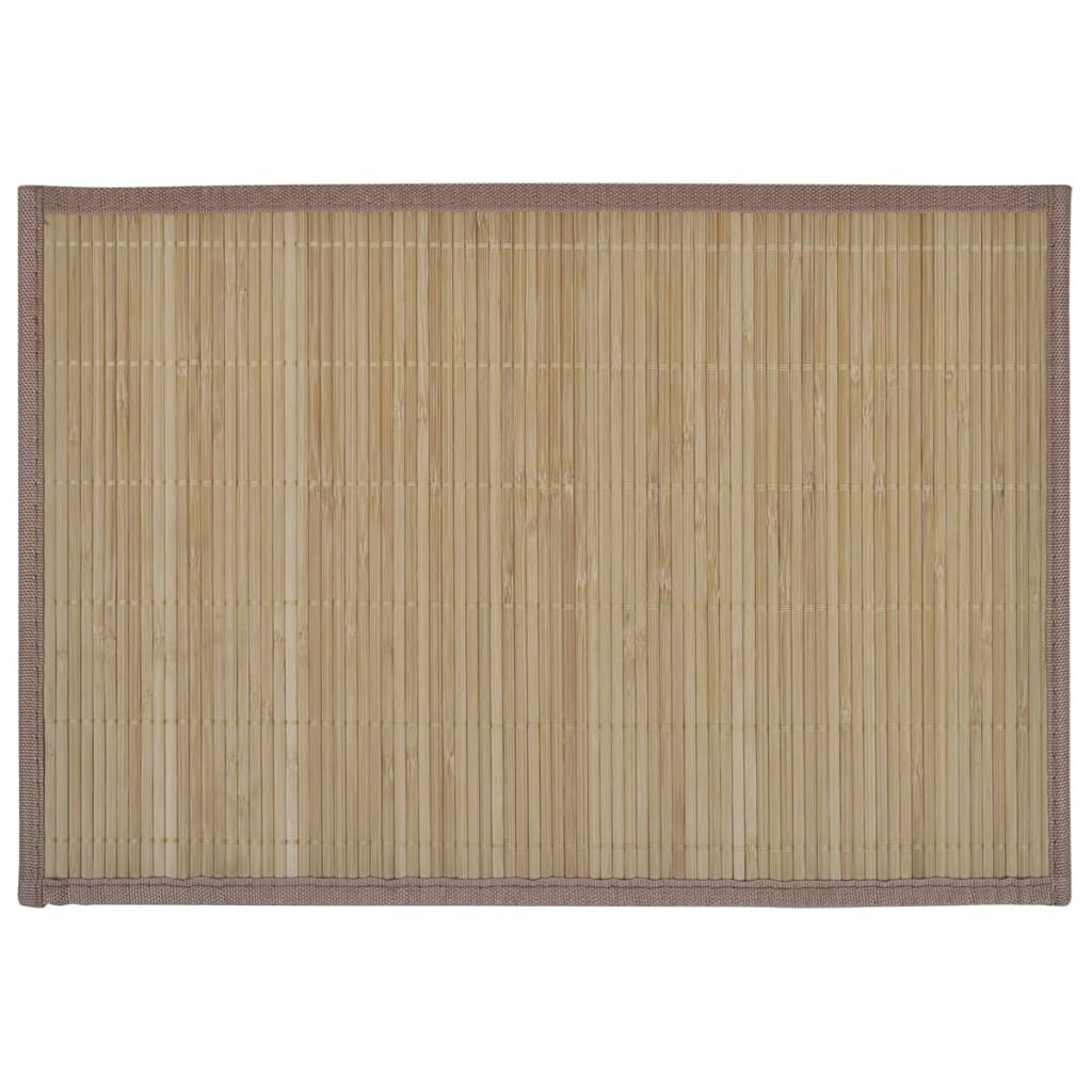 242108 6 Bamboo Placemats 30 x 45 cm Brown