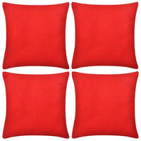 Thumbnail for 130918 4 Red Cushion Covers Cotton 80 x 80 cm