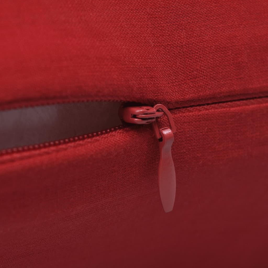 130918 4 Red Cushion Covers Cotton 80 x 80 cm