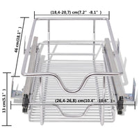 Thumbnail for Einbauschublade Korbauszug 2 Stk. Silbern 300 mm