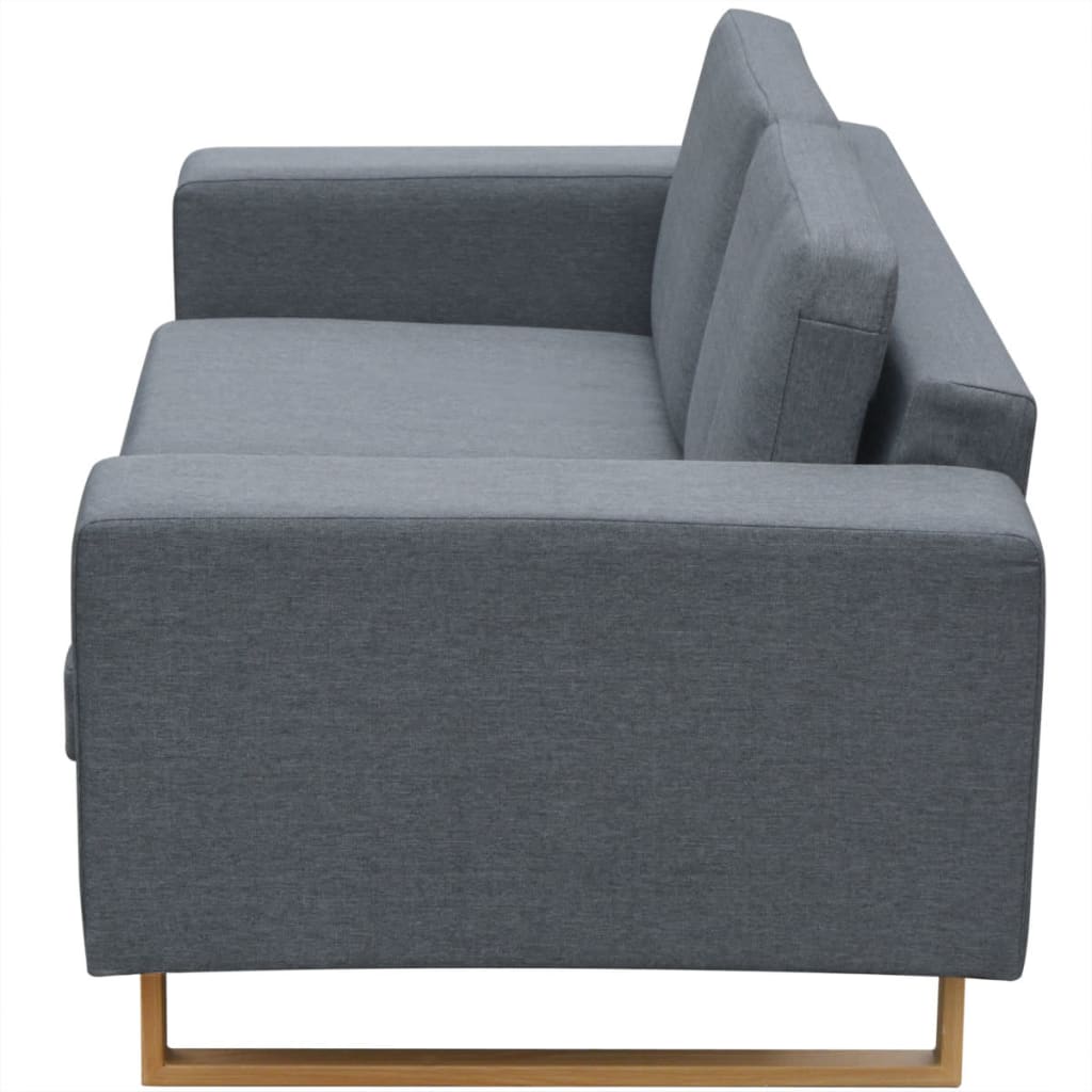 2-Sitzer Sofa Stoff Hellgrau
