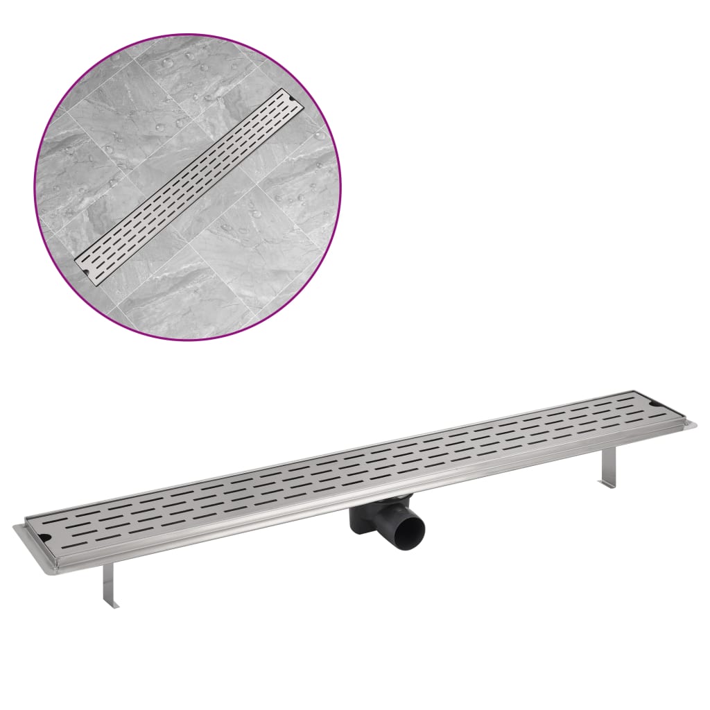 Gerade Duschrinne Linien 930x140 mm Edelstahl