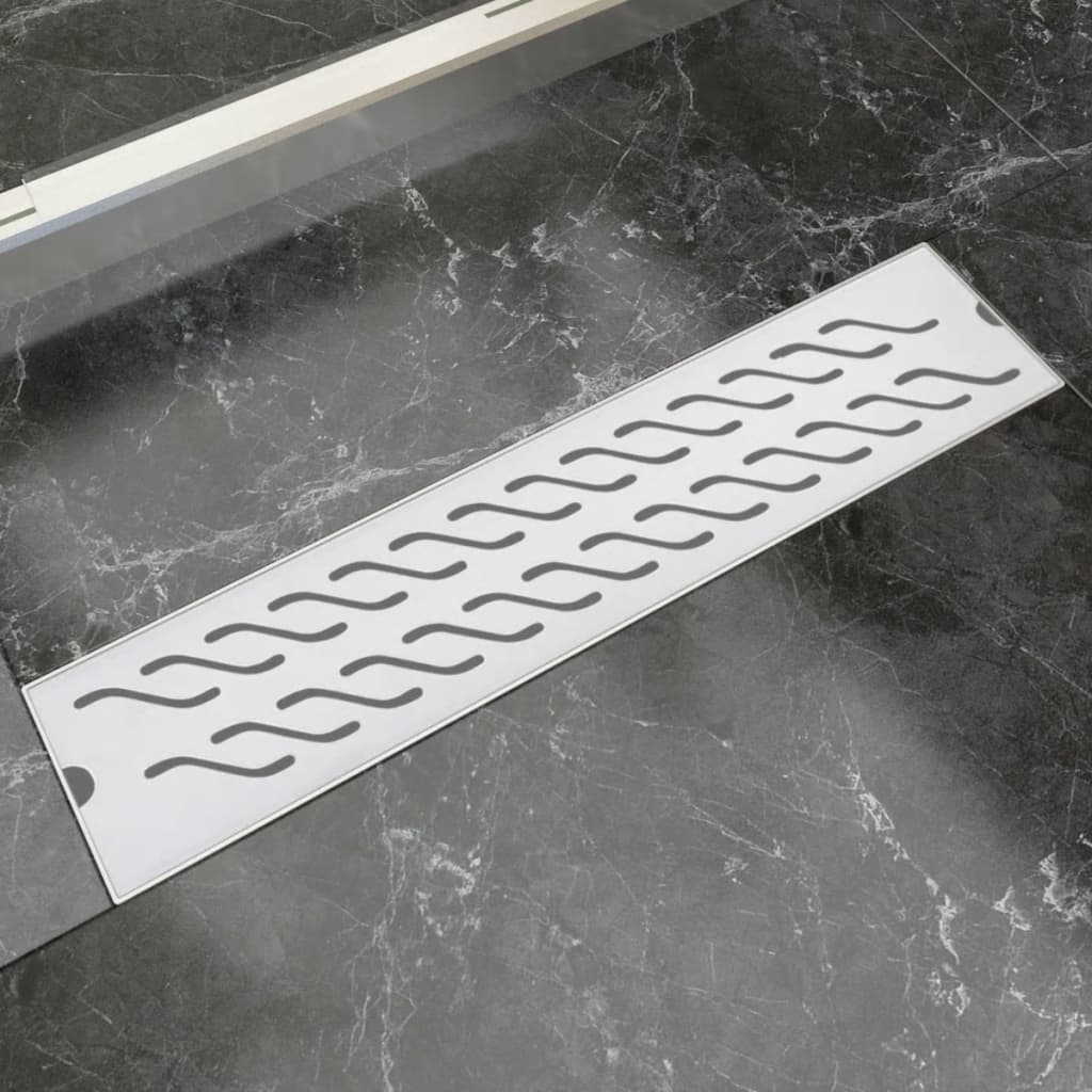 Gerade Duschrinne Wellen 530x140 mm Edelstahl